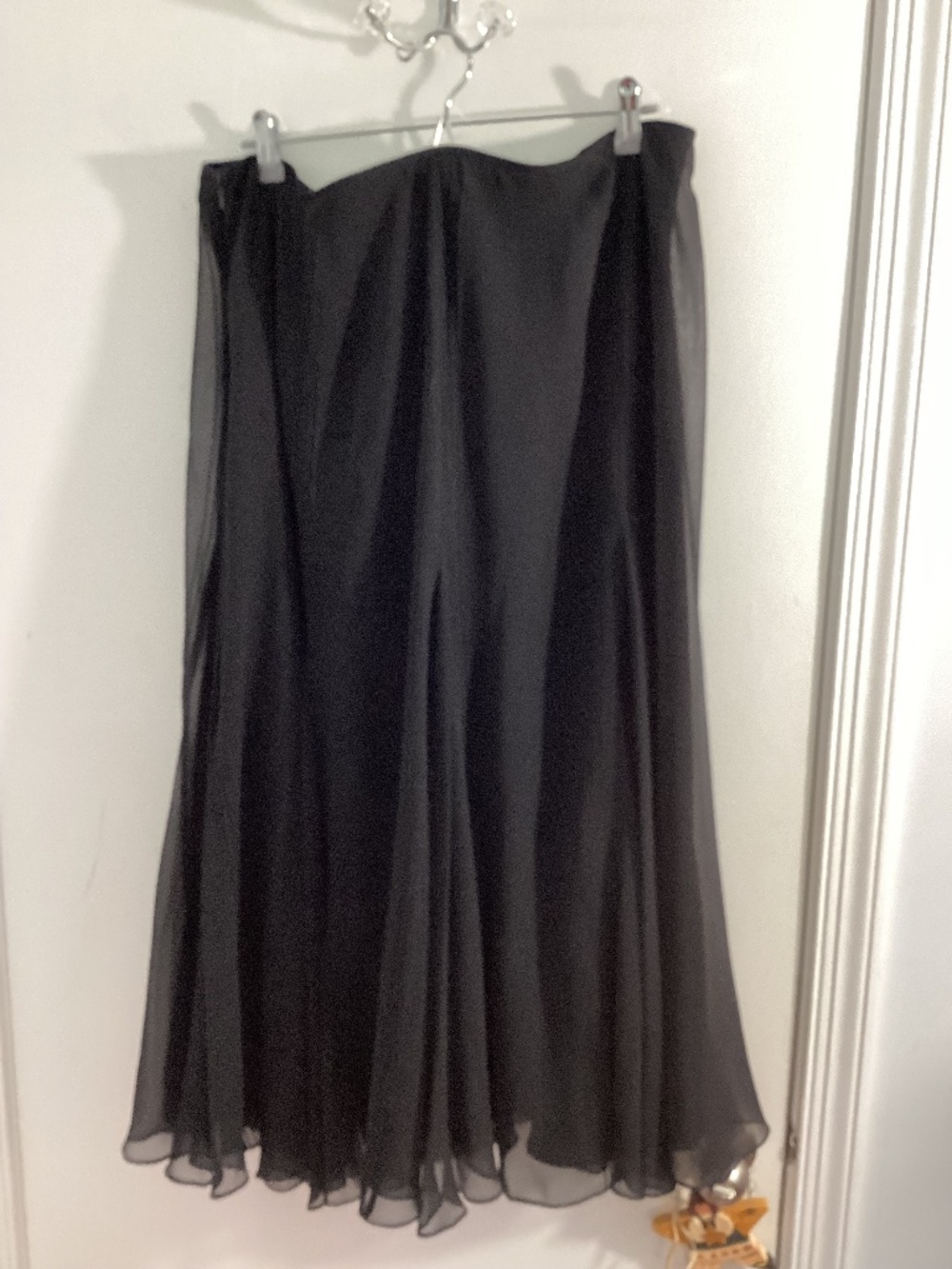 Y2K LAUREN by RALPH LAUREN WOMAN PLUS 18W BLACK 100% SILK MIDI GOUDE SKIRT